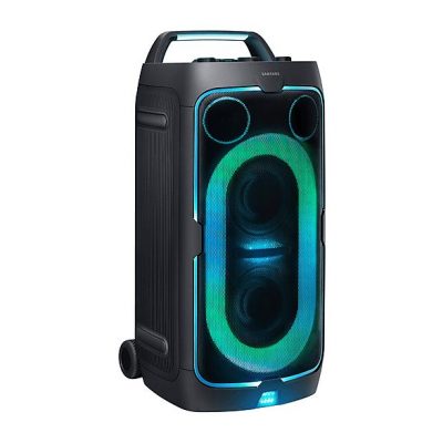 Altavoz de gran potencia - Samsung MX-ST50F/ZF, Portátil para fiestas, Asa de transporte y ruedas, Iluminación personalizable, Aut 18h, 240 W, Negro