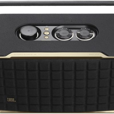 Altavoz estéreo - JBL Authentics 300, 100W, Bluetooth, Wi-Fi, asistentes de voz Google y Alexa, batería con autonomía 8h, diseño retro, Negro