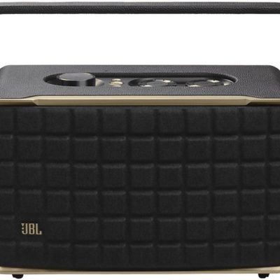 Altavoz estéreo - JBL Authentics 300, 100W, Bluetooth, Wi-Fi, asistentes de voz Google y Alexa, batería con autonomía 8h, diseño retro, Negro