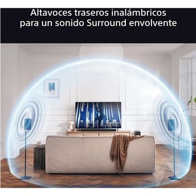 Altavoz estéreo - Sony BRAVIA Theatre Rear 8, 2 Altavoces Traseros Inalámbricos, 360 Spatial Sound Mapping, IMAX Enhanced, Fácil de usar, Negro, SARS8