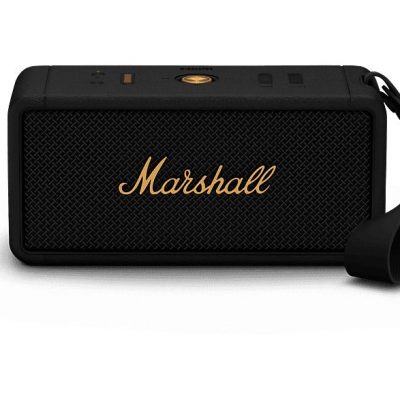 Altavoz inalámbrico - Marshall Middleton  Black and Brass, 15 W, Bluetooth 5.1, Autonomía 20 h, Negro