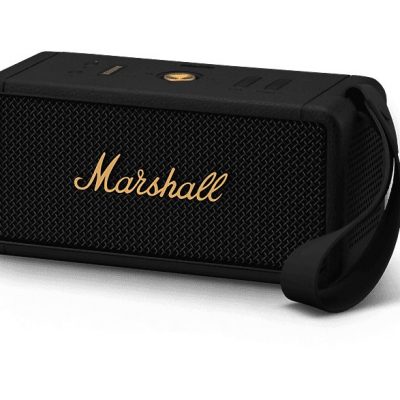 Altavoz inalámbrico - Marshall Middleton  Black and Brass, 15 W, Bluetooth 5.1, Autonomía 20 h, Negro