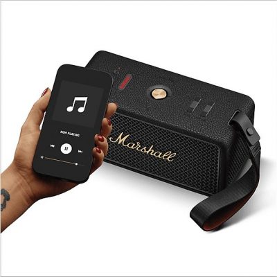 Altavoz inalámbrico - Marshall Middleton II, Bluetooth, 30 h Autonomía, Micrófono integrado, IP67, Black and Brass