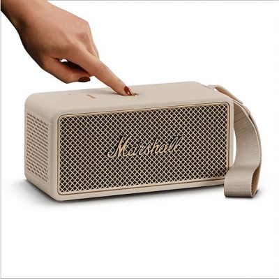 Altavoz inalámbrico - Marshall Middleton II, Bluetooth, 30 h Autonomía, Micrófono integrado, IP67, Crema