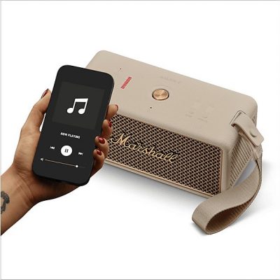 Altavoz inalámbrico - Marshall Middleton II, Bluetooth, 30 h Autonomía, Micrófono integrado, IP67, Crema