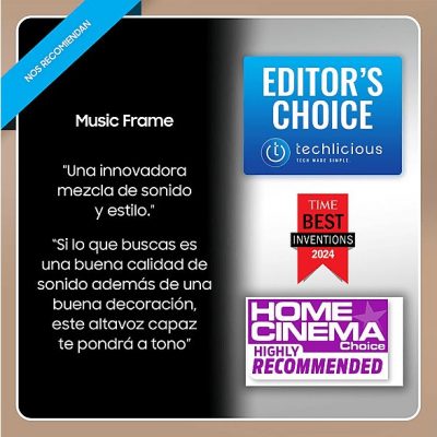 Altavoz - Samsung MUSIC FRAME HW-LS60D/ZF, Bluetooth, 6 altavoces, Dolby Atmos inalámbrico, Negro