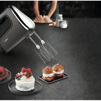 Amasadora de mano - TEFAL HT650E, 600 W, Totalmente variable velocidades, Plata