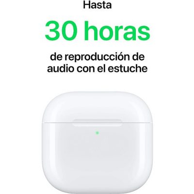 Apple AirPods 4 (2024 4ª gen), Inalámbricos, Bluetooth®, Estuche de carga USB-C, Chip H2, Siri, USB-C, Blanco