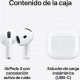 Apple AirPods 4 con Cancelación Activa de Ruido (2024 4ª gen), Inalámbricos, Bluetooth®, Estuche de carga USB-C con altavoz, Chip H2, Siri, Blanco