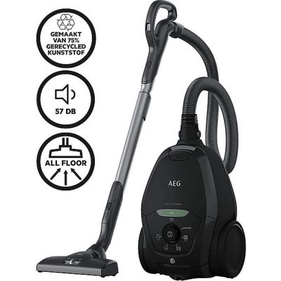 Aspirador con bolsa - AEG 900 258 509, 500 W, Depósito 3,5 l, Negro