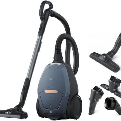 Aspirador con bolsa - AEG 900 401 124, 600 W, Potencia de succión 500 AirWatt, Depósito 3,5 l, Azul