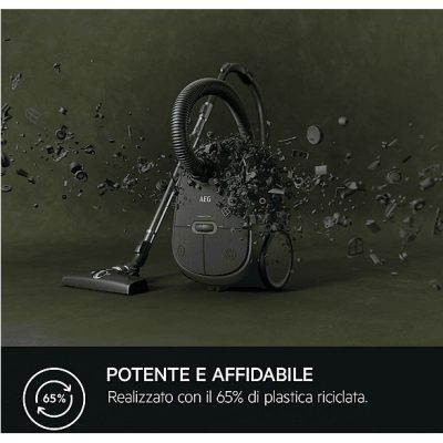 Aspirador con bolsa - AEG AB61C1OKO, 850 W, Potencia de succión 232 W, Depósito 3,5 l, Gris