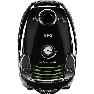 Aspirador con bolsa - AEG VX6-2-ÖKOX, 800 W, Potencia de succión 230 AirWatt, Depósito 3,5 l, Negro