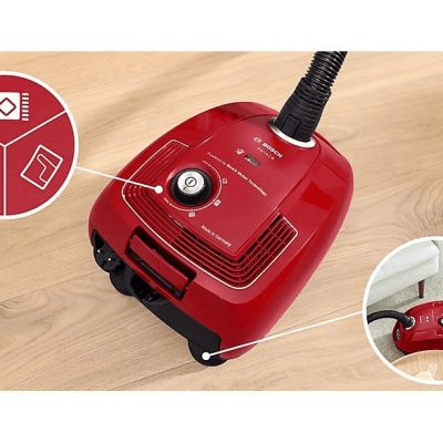 Aspirador con bolsa - BOSCH AKLBB1670810012, 600 W, Depósito 4 l, Rojo