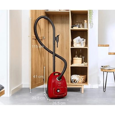 Aspirador con bolsa - BOSCH AKLBB1670810012, 600 W, Depósito 4 l, Rojo