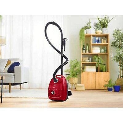 Aspirador con bolsa - BOSCH BGB38RD2, 600 W, Depósito 4 l, Rojo