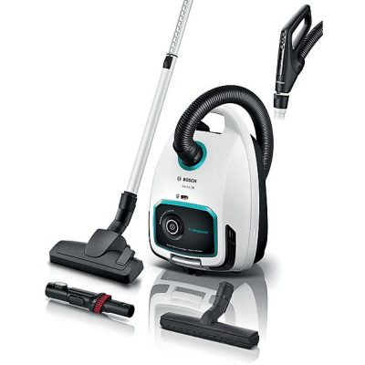 Aspirador con bolsa - BOSCH Serie 6 BGL6HYG1, 600 W, Depósito 4 l, Negro, Blanco