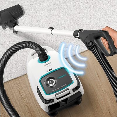 Aspirador con bolsa - BOSCH Serie 6 BGL6HYG1, 600 W, Depósito 4 l, Negro, Blanco