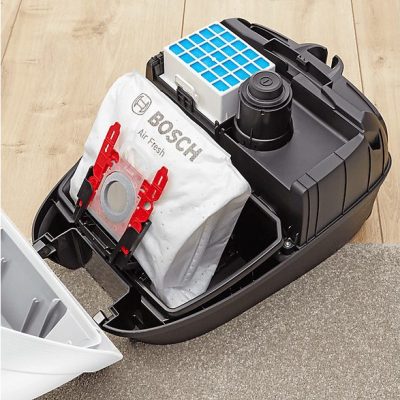 Aspirador con bolsa - BOSCH Serie 6 BGL6HYG1, 600 W, Depósito 4 l, Negro, Blanco