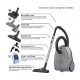 Aspirador con bolsa - ELECTROLUX EB61A5UG, 750 W, Depósito 3,5 l, Gris