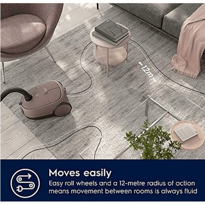 Aspirador con bolsa - ELECTROLUX EB61C3WBL, 850 W, Potencia de succión 232 AirWatt, Depósito 3,5 l, Oro