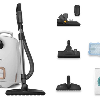 Aspirador con bolsa - Miele Guard L1 Parquet, 890W, Depósito 3.5l, Limpieza Delicada de Suelos Duros, Brilliant White
