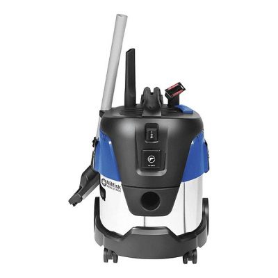 Aspirador con bolsa - NILFISK 107406603, 1000 W, Depósito 20 l, Inox