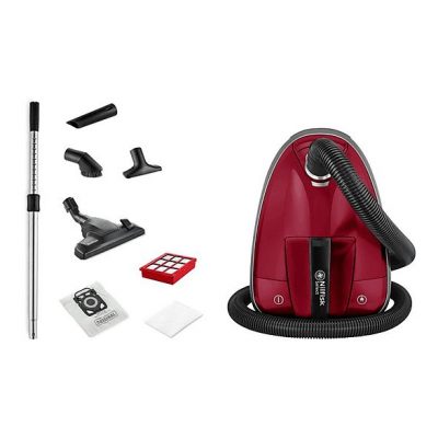 Aspirador con bolsa - NILFISK 128390115, 450 W, Potencia de succión 180 AirWatt, Depósito 3,1 l, Rojo