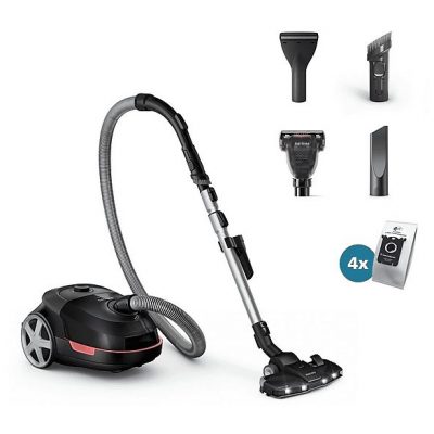 Aspirador con bolsa - PHILIPS 6000 series XD6142/12, 900 W, Depósito 4 l, Negro