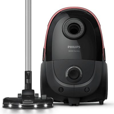 Aspirador con bolsa - PHILIPS 6000 series XD6142/12, 900 W, Depósito 4 l, Negro