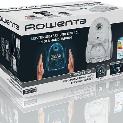 Aspirador con bolsa - ROWENTA RO3927, 750 W, Potencia de succión 750 W, Depósito 3 l, Blanco