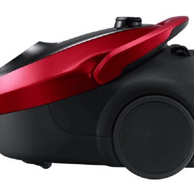 Aspirador con bolsa - SAMSUNG VC07M25E0WR/GE, 750 W, Potencia de succión 200 AirWatt, Depósito 2,5 l, Negro, Rojo