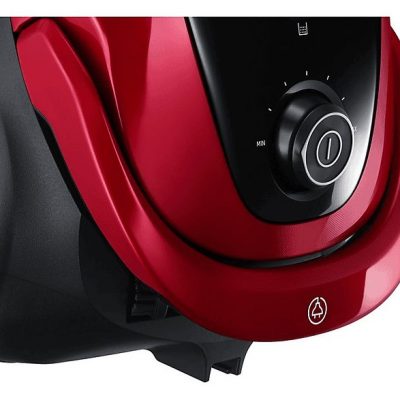 Aspirador con bolsa - SAMSUNG VC07M25E0WR/GE, 750 W, Potencia de succión 200 AirWatt, Depósito 2,5 l, Negro, Rojo