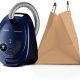 Aspirador con bolsa - SIEMENS VS06B1110, 700 W, Potencia de succión 700 W, Depósito 4 l, Azul