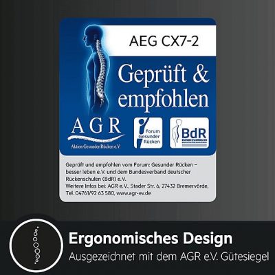 Aspirador de mano - AEG CX7-2-45MÖ, 18,5 W, Potencia de succión 18,5 AirWatt, Depósito 500 ml, Autonomía 45 min, Negro