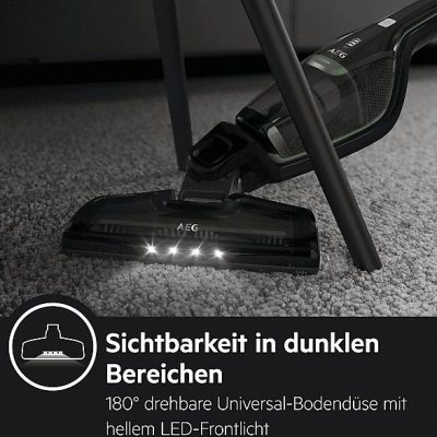 Aspirador de mano - AEG CX7-2-45MÖ, 18,5 W, Potencia de succión 18,5 AirWatt, Depósito 500 ml, Autonomía 45 min, Negro