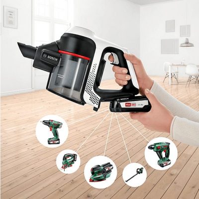 Aspirador de mano - BOSCH BCS61113, 6 W, Depósito 0,3 l, Autonomía 30 min, Blanco