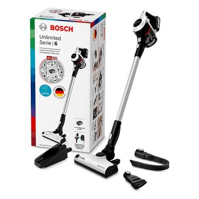 Aspirador de mano - BOSCH BCS61113, 6 W, Depósito 0,3 l, Autonomía 30 min, Blanco