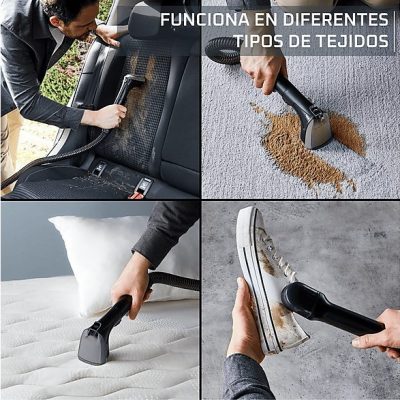 Aspirador de tapicerías - Rowenta Clean IT IN5021, Limpia tapicerías y manchas, Depósito extraíble, 2.3L, Hasta 13.5 kPa, 750w, Autolimpieza,  Negro