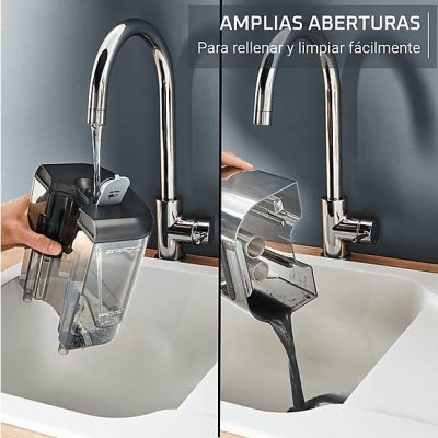 Aspirador de tapicerías - Rowenta Clean IT IN5021, Limpia tapicerías y manchas, Depósito extraíble, 2.3L, Hasta 13.5 kPa, 750w, Autolimpieza,  Negro
