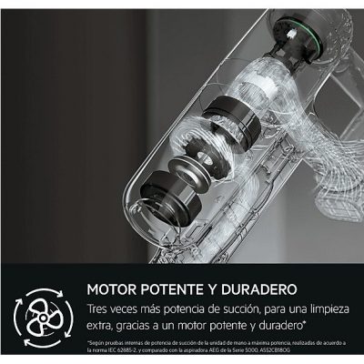 Aspirador escoba - AEG 900 402 183, 3,6 V, Depósito 0,3 l, Autonomía 50 min, Azul Denim