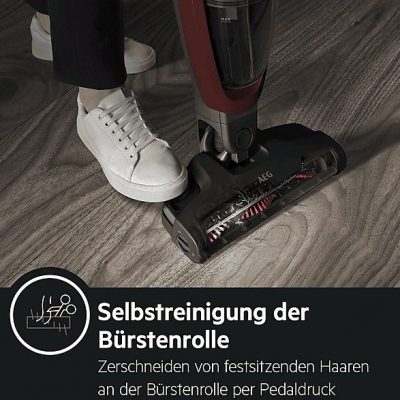 Aspirador escoba - AEG QX7-ANIM, 21,6 V, Depósito 0,3 l, Rojo