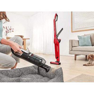 Aspirador escoba - BOSCH BBH3ZOO28, 25,2 V, Potencia de succión 25 AirWatt, Depósito 0,4 l, Negro, Rojo