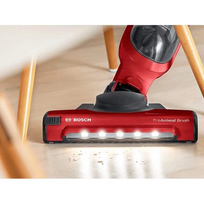 Aspirador escoba - BOSCH BBH3ZOO28, 25,2 V, Potencia de succión 25 AirWatt, Depósito 0,4 l, Negro, Rojo