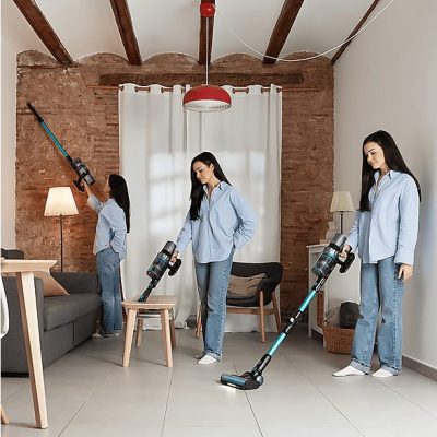 Aspirador escoba - CECOTEC Cecotec Conga Rockstar 2500 Thunder Pet Flex, 400 W, Potencia de succión 30 kPa, Depósito 500 ml, Autonomía 120 min, Multicolor