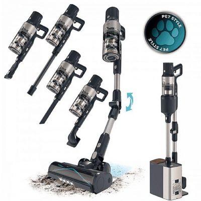 Aspirador escoba - CECOTEC Conga Rockstar 5500 Hurricane Station Pet Flex, 700 W, Potencia de succión 30 kPa, Depósito 0,5 ml, Autonomía 120 min, Multicolor