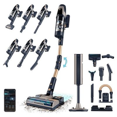Aspirador escoba - CECOTEC RZ90 AI AquaPet Flex Connected, 850 W, Potencia de succión 310 AirWatt, Depósito 0,6 l, Autonomía 120 min, Gris
