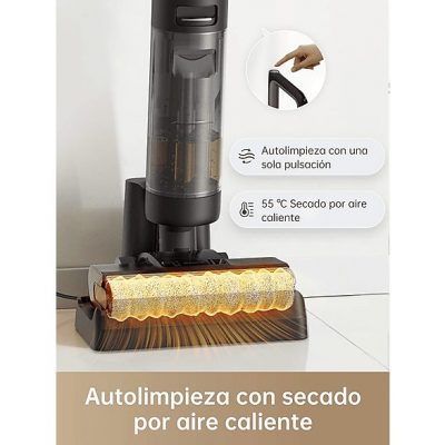 Aspirador escoba - Dreame H12 Pro, 300 W, Seco y Húmedo, 35 min de Autonomía, Sin cables, Tanque de agua limpia de 900 ml, Negro