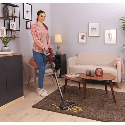 Aspirador escoba - HOOVER 39401007, 160 W, Depósito 0,9 l, Autonomía 30 min, Gris Lunar/Magenta/Titanio Grego