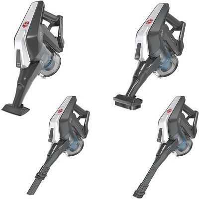 Aspirador escoba - HOOVER HF322TP 011, 240 W, Potencia de succión 240 W, Depósito 0,7 l, Autonomía 40 min, Gris Obsidiano & Azul Skyfall